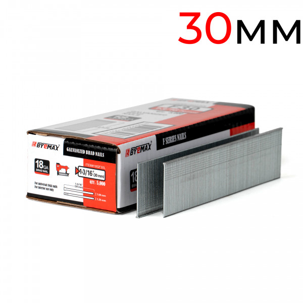 Штифт F30 (30 мм) для нейлера 18Ga, упаковка 5 тыс. шт