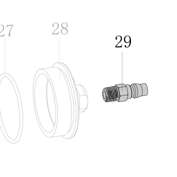 Запчасть AK01A-023D Фитинг БРС EU M3/8" CN90-26 CN100-23 CN130-27 CN100B-29