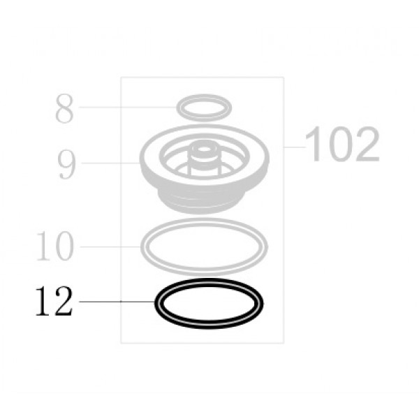 Запчасть B08-040000250 Кольцо уплотнительное 40X2.5 9240B-12 440KB-12