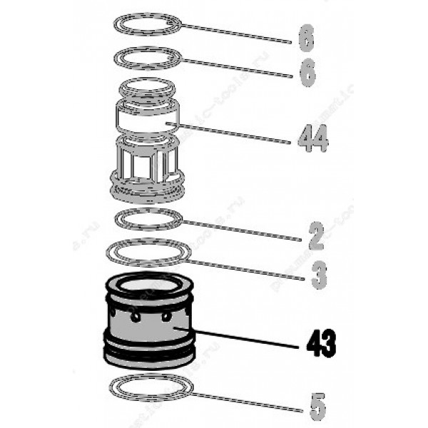 Запчасть 310 450 VALVE CYLINDER Корпус клапана 8016R-43